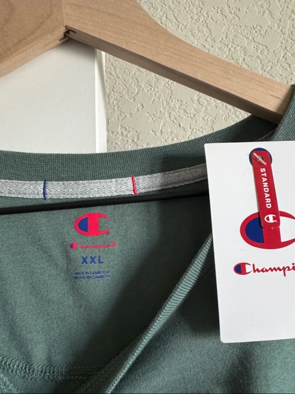 Champion Men's Olive Green Athletics Graphic Tee - Picture 2 of 3
